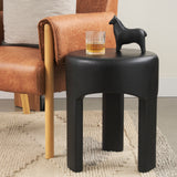 Riya Solid Black Wooden Stool 70727 Mercana