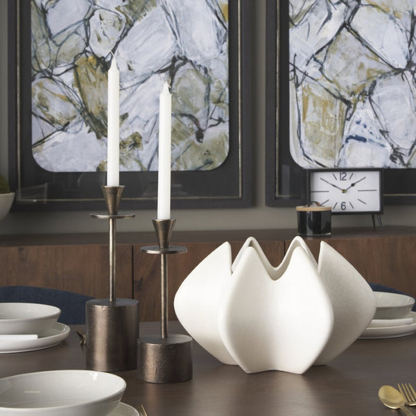 Mercana Ulrich Sculptural Vase - Modern Geometric Design for Elegant Floral Arrangements and Decor Accents 70975