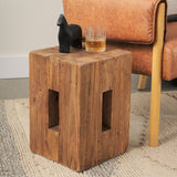 Mercana Waylen Natural Wood Block Accent Stool 71020