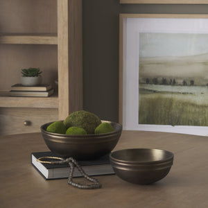 Mercana Tomiko Elegant Decorative Cast Aluminum Round Bowls Set - Timeless Sophistication for Any Space 70934