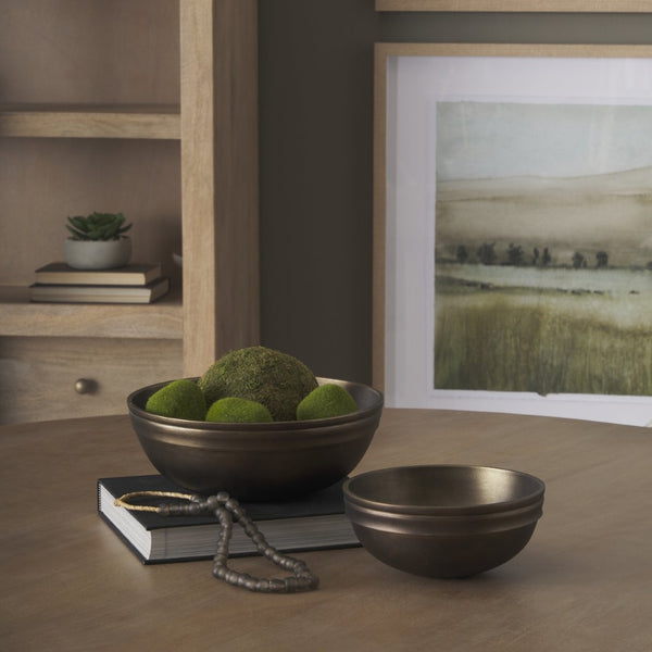 Mercana Tomiko Elegant Decorative Cast Aluminum Round Bowls Set - Timeless Sophistication for Any Space 70934