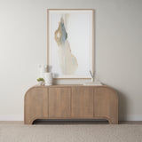 Sorina Reverse Fluted Light Brown Wood Sideboard 70838 Mercana