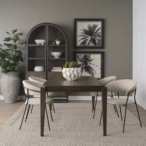 Mercana Teva Modern Dark Brown Rectangular Dining Table with Tapered Legs for Stylish Dining Spaces 70863