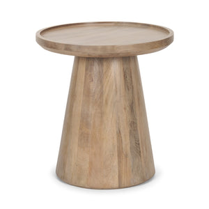 Mercana Takoda Versatile Tapered Drum Accent Table – Rustic Mango Wood Design for Any Room Decor Light Brown Wood 70877