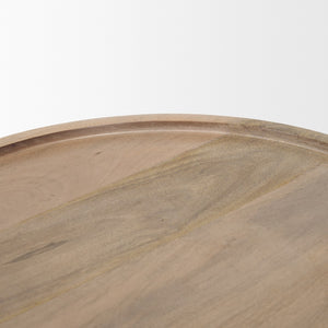 Mercana Takoda Versatile Tapered Drum Accent Table – Rustic Mango Wood Design for Any Room Decor Light Brown Wood 70877