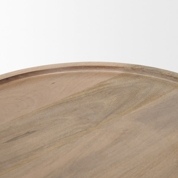 Mercana Takoda Versatile Tapered Drum Accent Table – Rustic Mango Wood Design for Any Room Decor Light Brown Wood 70877