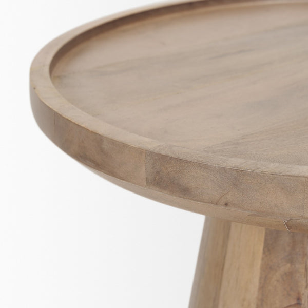 Mercana Takoda Versatile Tapered Drum Accent Table – Rustic Mango Wood Design for Any Room Decor Light Brown Wood 70877