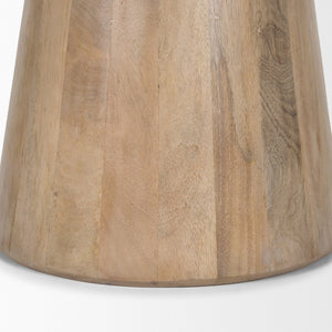 Mercana Takoda Versatile Tapered Drum Accent Table – Rustic Mango Wood Design for Any Room Decor Light Brown Wood 70877