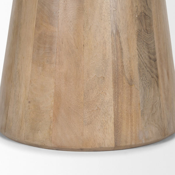 Mercana Takoda Versatile Tapered Drum Accent Table – Rustic Mango Wood Design for Any Room Decor Light Brown Wood 70877