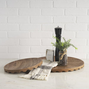 Mercana Waverly Round Serving Trays Set of 2 - Scalloped Edge Design for Stylish Display and Organization 70929