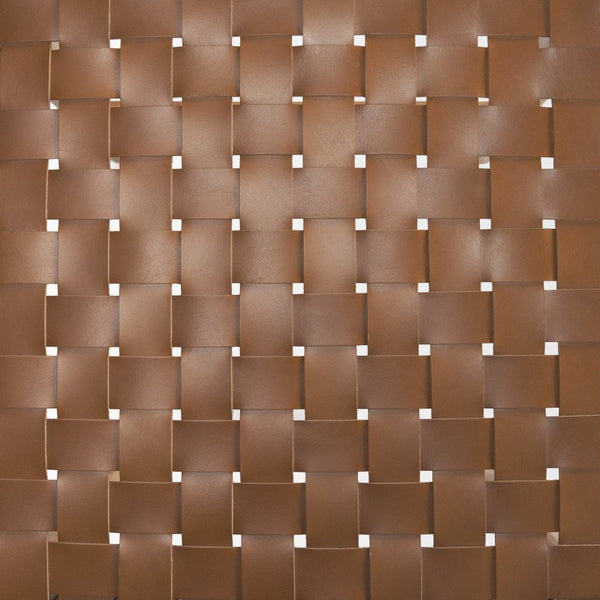 Mercana Shane Solid Wood Armchair with Hand-Woven Leather Accents for Modern Rustic Dining & Accent Use 70799