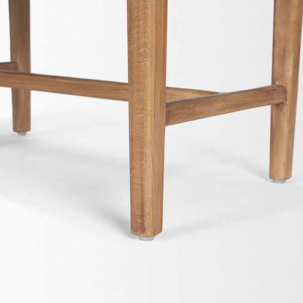 Mercana Shane Hand-Finished Wood & Woven Leather Bench – Timeless Craftsmanship for Any Space 70800