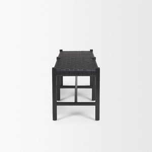 Mercana Shane Sculptural Bench with Hand-Woven Buffalo Leather Seat for Modern Minimalist Spaces 70801