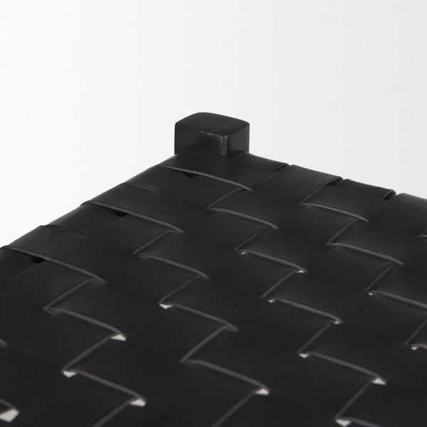 Mercana Shane Sculptural Bench with Hand-Woven Buffalo Leather Seat for Modern Minimalist Spaces 70801