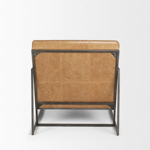 Mercana Stratton Accent Chair - Industrial Elegance with Unique Leather Patchwork for Timeless Comfort 70869