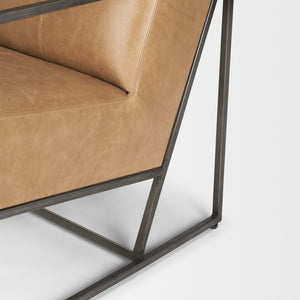 Mercana Stratton Accent Chair - Industrial Elegance with Unique Leather Patchwork for Timeless Comfort 70869