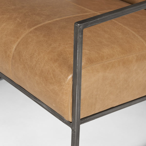 Mercana Stratton Accent Chair - Industrial Elegance with Unique Leather Patchwork for Timeless Comfort 70869