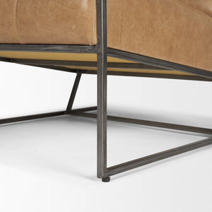 Mercana Stratton Accent Chair - Industrial Elegance with Unique Leather Patchwork for Timeless Comfort 70869