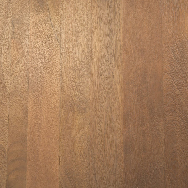 Mercana Swanson Round Pedestal Dining Table – Solid Mango Wood with Scalloped Base and Modern Design 60" Lt Brown Wood Top | Lt Brown Wood Base 70865-AB