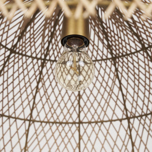 Mercana Thad 1-Light Coastal Woven Dome Pendant - Warm Natural Accent for Modern Boho and Transitional Spaces 70914