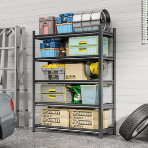 English Elm Garage Steel Five Tier Heavy Duty Shelving Unit with Adjustable Open Shelves for Storage W1831P369625