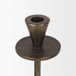 Mercana Petria Elegant Textured Candle Holders in Antiqued Gold for Timeless Tabletop Decor and Charm Antiqued Brass | Metal 70649