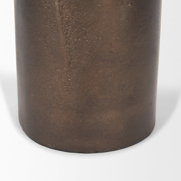 Mercana Petria Elegant Textured Candle Holders in Antiqued Gold for Timeless Tabletop Decor and Charm Antiqued Brass | Metal 70649