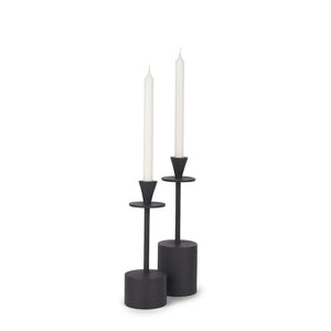 Mercana Petria Elegant Textured Candle Holders in Antiqued Gold for Timeless Tabletop Decor and Charm Matte Black | Metal 70650