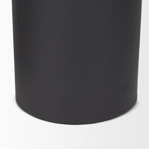 Mercana Petria Elegant Textured Candle Holders in Antiqued Gold for Timeless Tabletop Decor and Charm Matte Black | Metal 70650