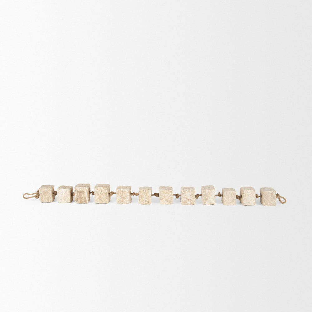 Mercana Mala Handcrafted Cube Garland - Eco-Friendly Home Décor for Stylish Minimalist Accents and Arrangements 71032