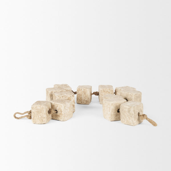 Mercana Mala Handcrafted Cube Garland - Eco-Friendly Home Décor for Stylish Minimalist Accents and Arrangements 71032