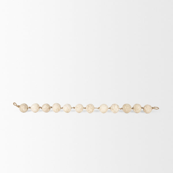 Mercana Varamala Artisanal Sphere Garland – Handcrafted Décor with Sustainable Materials for Stylish Interiors Light Beige | Paper Mache 71033