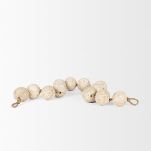 Mercana Varamala Artisanal Sphere Garland – Handcrafted Décor with Sustainable Materials for Stylish Interiors Light Beige | Paper Mache 71033
