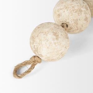 Mercana Varamala Artisanal Sphere Garland – Handcrafted Décor with Sustainable Materials for Stylish Interiors Light Beige | Paper Mache 71033