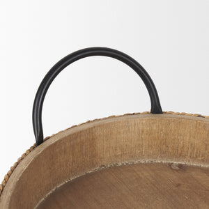 Mercana Wheaton Rustic Wood Serving Tray with Natural Texture for Stylish Home Décor and Organization 71046