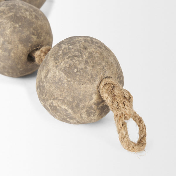 Mercana Varamala Artisanal Sphere Garland – Handcrafted Décor with Sustainable Materials for Stylish Interiors Grey | Paper Mache 71060