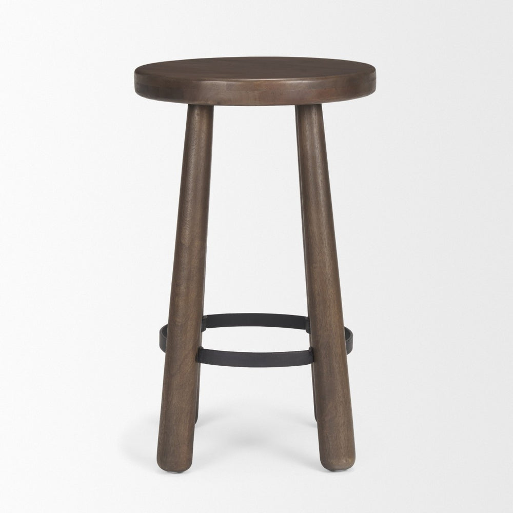 Mercana Weldon Stylish Wood and Metal Stool - Timeless Design for Modern and Classic Home Interiors 71037