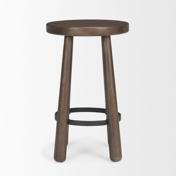 Mercana Weldon Dark Brown Wood W/ Matte Black Metal Counter Stool Dark Brown Wood | Black Metal Wood 71037