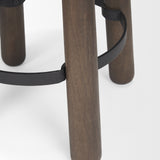 Mercana Weldon Dark Brown Wood W/ Matte Black Metal Counter Stool Dark Brown Wood | Black Metal Wood 71037