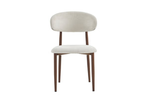English Elm Dining Chairs Set of Two with Linen Cushions and Iron Legs for Farmhouse Kitchens Beige,Walnut W3590P457160