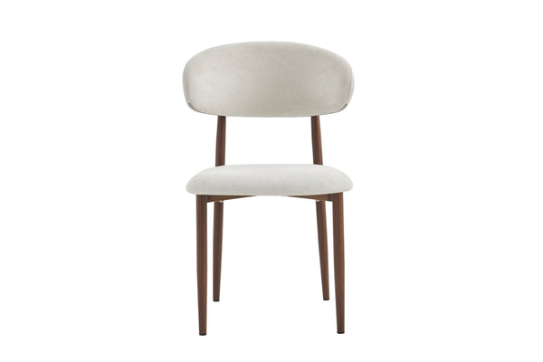 English Elm Dining Chairs Set of Two with Linen Cushions and Iron Legs for Farmhouse Kitchens Beige,Walnut W3590P457160