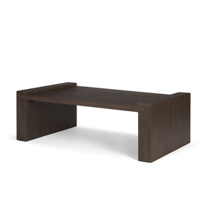 Mercana Wesson Coffee Table - Modern Solid Mango Wood Design for Contemporary and Rustic Living Spaces Dark Brown Wood 71039
