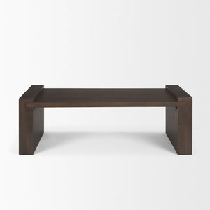 Mercana Wesson Coffee Table - Modern Solid Mango Wood Design for Contemporary and Rustic Living Spaces Dark Brown Wood 71039