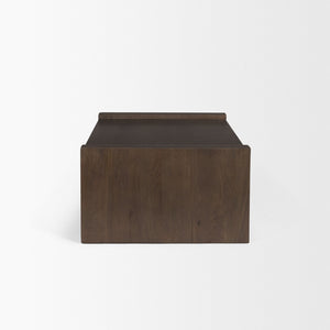 Mercana Wesson Coffee Table - Modern Solid Mango Wood Design for Contemporary and Rustic Living Spaces Dark Brown Wood 71039
