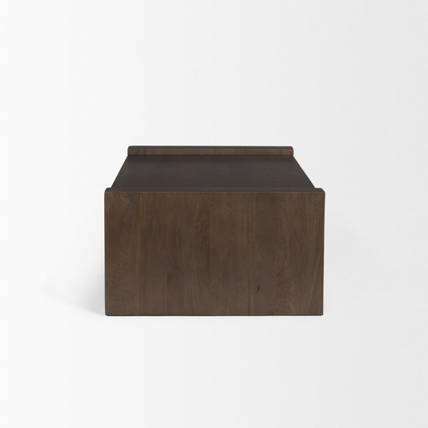 Mercana Wesson Coffee Table - Modern Solid Mango Wood Design for Contemporary and Rustic Living Spaces Dark Brown Wood 71039