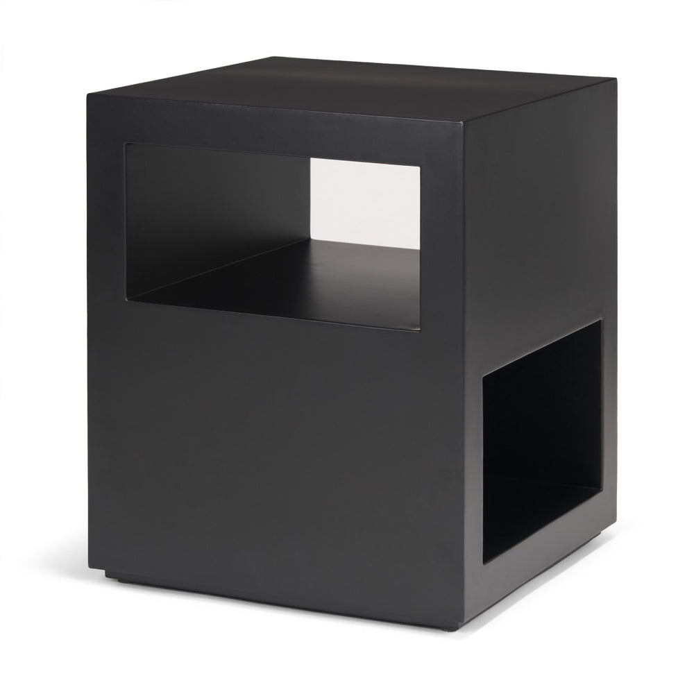 Mercana Vondra Architectural Side Table with Open Shelves for Stylish Storage and Modern Living Spaces 71053