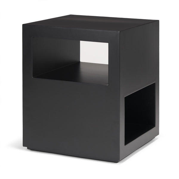 Mercana Vondra Architectural Side Table with Open Shelves for Stylish Storage and Modern Living Spaces 71053