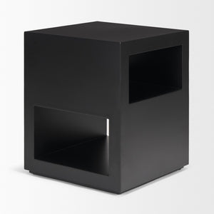 Mercana Vondra Architectural Side Table with Open Shelves for Stylish Storage and Modern Living Spaces 71053