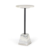 Talia Stone Marble w/ Matte Black Metal Drink Table