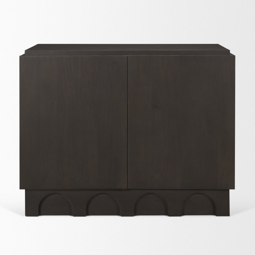 Mercana Wagner Accent Cabinet - Elegant Solid Wood Storage with Arched Design for Stylish Home Organization 71040